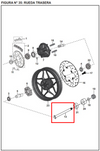 EJE 15X320 R14 RUEDA TRASERO PULSAR 200NS/DOMINAR 250
